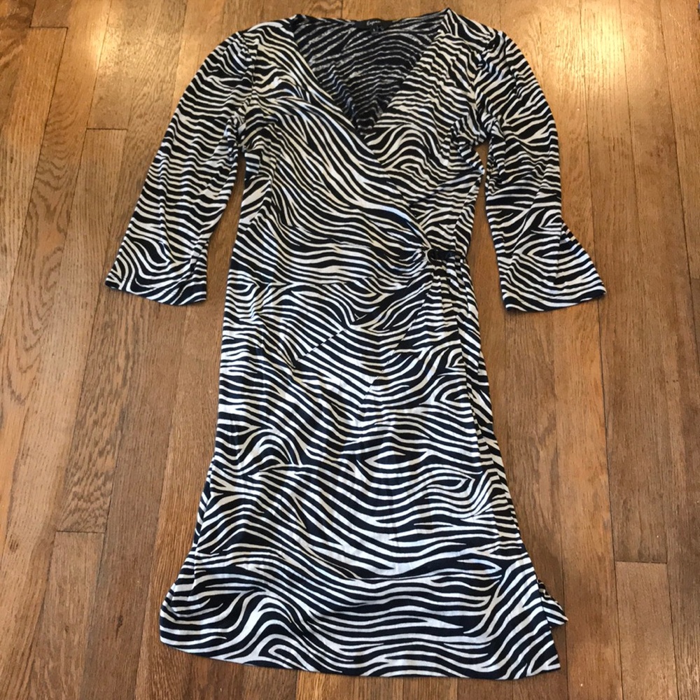 Zebra Print Wrap Dress